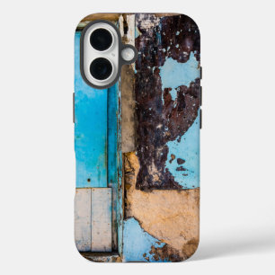 Blauwe wand en deur iPhone 16 hoesje