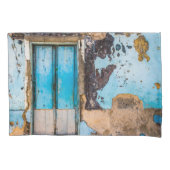 Blauwe wand en deur kussensloop (Voorkant)