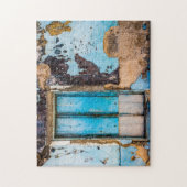 Blauwe wand en deur legpuzzel (Verticaal)