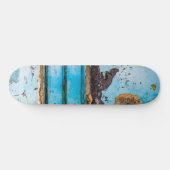 Blauwe wand en deur persoonlijk skateboard (Horizontaal)