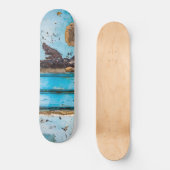 Blauwe wand en deur persoonlijk skateboard (Voorkant)