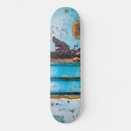 Blauwe wand en deur persoonlijk skateboard