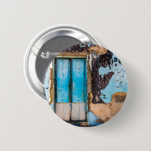 Blauwe wand en deur ronde button 5,7 cm