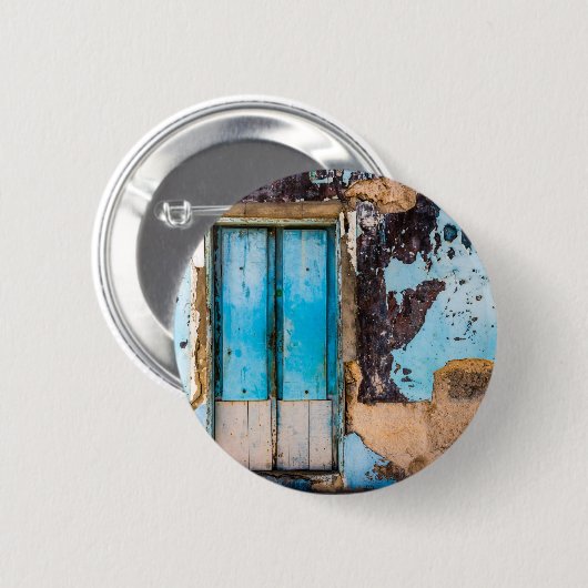 Blauwe wand en deur ronde button 5,7 cm (Voorkant /achterkant)