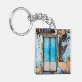 Blauwe wand en deur sleutelhanger (Voorkant Links)