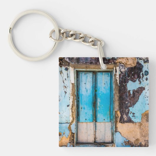 Blauwe wand en deur sleutelhanger (Voorkant)