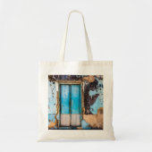 Blauwe wand en deur tote bag (Voorkant)