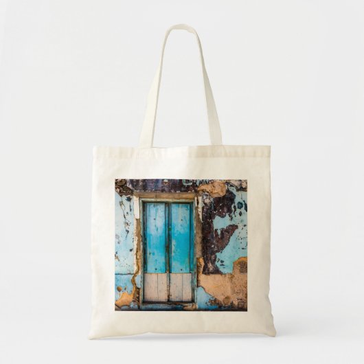 Blauwe wand en deur tote bag (Voorkant)