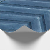 Blauwe wand van houten wieg cadeaupapier (Hoek)
