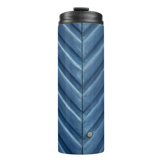 Blauwe wand van houten wieg thermosbeker (Voorkant)