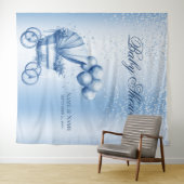 Blauwe Wandelwagen Achtergrond Wandkleed (In Situ (horizontaal))