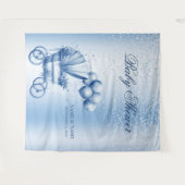 Blauwe Wandelwagen Achtergrond Wandkleed (Voorkant (horizontaal))