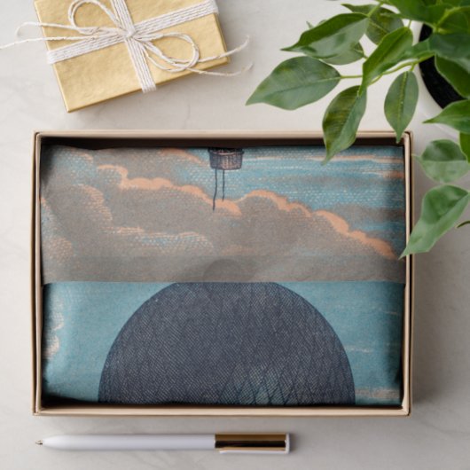 Blauwe Warm Luchtballon-ontkoppeling Tissuepapier (Geschenk)