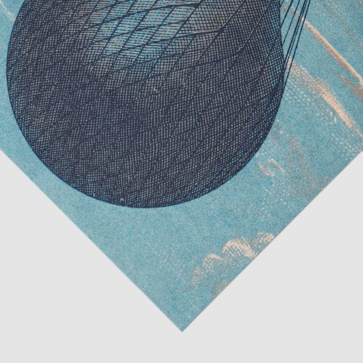 Blauwe Warm Luchtballon-ontkoppeling Tissuepapier (Detail)