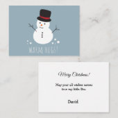 Blauwe warme knuffels voor Little Bro Christmas Notitiekaartje (Voorkant / Achterkant)