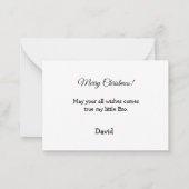 Blauwe warme knuffels voor Little Bro Christmas Notitiekaartje (Achterkant)