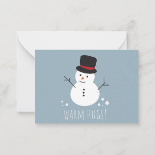 Blauwe warme knuffels voor Little Bro Christmas Notitiekaartje