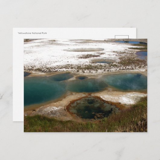 Blauwe warme Springs-geelsteen Briefkaart (Voorkant / Achterkant)