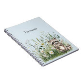 Blauwe Wasbeer Bloemstuk Notitieboek (Rechterzijde)