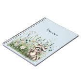 Blauwe Wasbeer Bloemstuk Notitieboek (Linkerzijde)