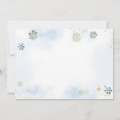 Blauwe waslijn koud buiten Baby Boy Shower Bedankkaart (Achterkant)