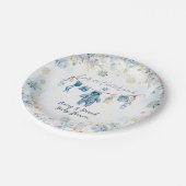 Blauwe waslijn koud buiten Baby Boy Shower Papieren Bordje (Gekanteld)