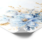 Blauwe waslijn koud buiten Baby Boy Shower Poster (Hoek)