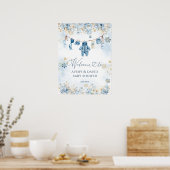 Blauwe waslijn koud buiten Baby Boy Shower Poster (Keuken)
