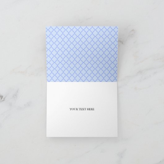 Blauwe waslijn Modern Baby shower Bedankt Card (Binnen)