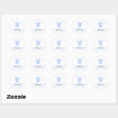 Blauwe waslijn Moderne Baby Shower Sticker (Vel)
