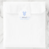 Blauwe waslijn Moderne Baby Shower Sticker (Tas)
