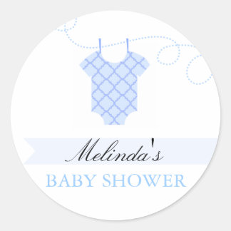 Blauwe waslijn Moderne Baby Shower Sticker
