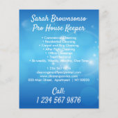 Blauwe Wasmachine Janitorial Maid House Clean Flyer (Achterkant)