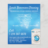 Blauwe Wasmachine Janitorial Maid House Clean Flyer (Voorkant)