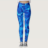 Blauwe Water Achtergrond Leggings (Voorkant)