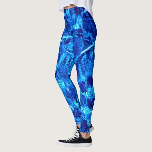 Blauwe Water Achtergrond Leggings (Links)
