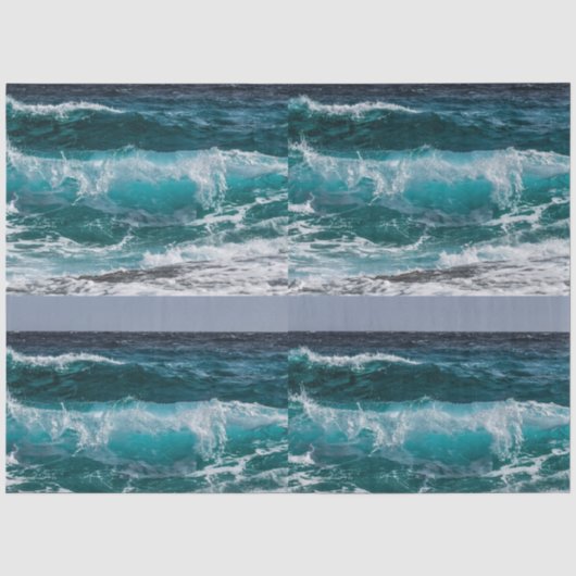 Blauwe Water Oceaangolven Tissuepapier (Voorkant)