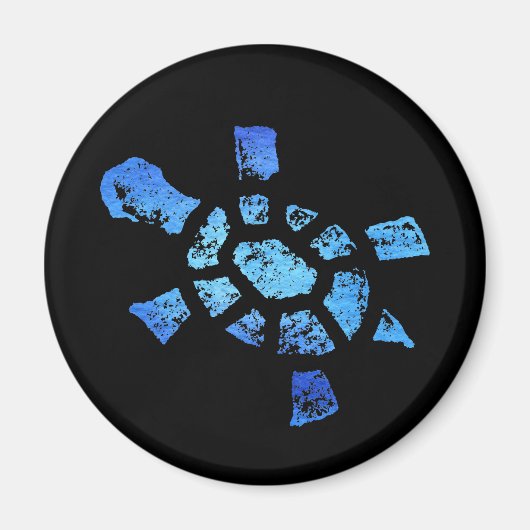 Blauwe water schildpad magneet (Voorkant)