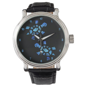 Blauwe Water Turtle Tijd Horloge