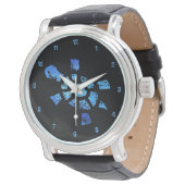 Blauwe Water Turtle Tijd Horloge (Gekanteld)