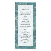 Blauwe waterachtergrond reclamekaart (Achterkant)