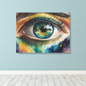 Blauwe waterarend canvas afdruk (Insitu (Houten vloer))