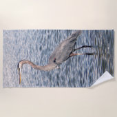 Blauwe waterbadhanddoek strandlaken (Voorkant)