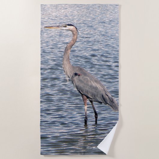 Blauwe waterbadhanddoek strandlaken (Voorkant)