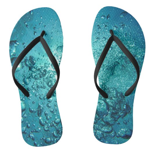 Blauwe waterbellen teenslippers (Voetbed)