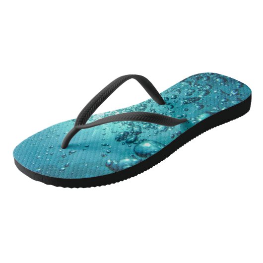 Blauwe waterbellen  teenslippers (Schuin)