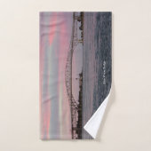 Blauwe waterbrug bad handdoek (Handdoek)