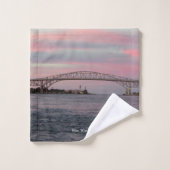 Blauwe waterbrug bad handdoek (Wasdoekje)