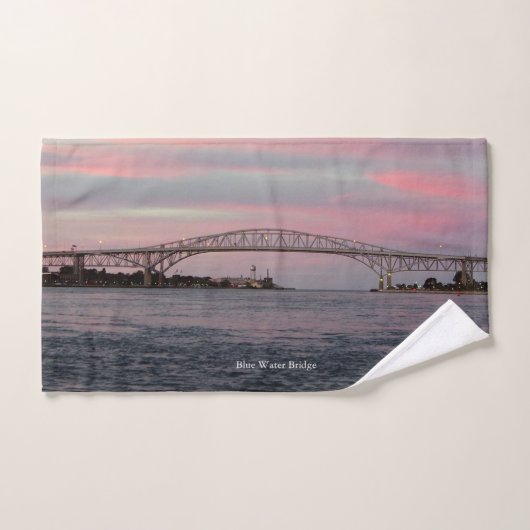 Blauwe waterbrug bad handdoek (Handdoek)