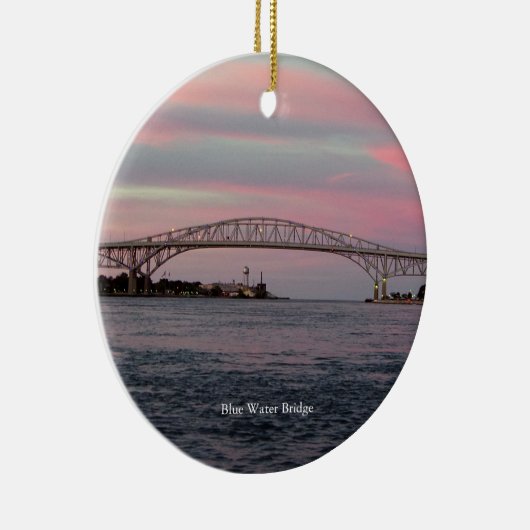 Blauwe waterbrug keramisch ornament (Rechts)